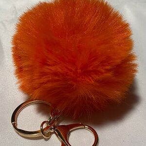 Orange, Red and Pink Fluffy Pom Pom Purse Charms